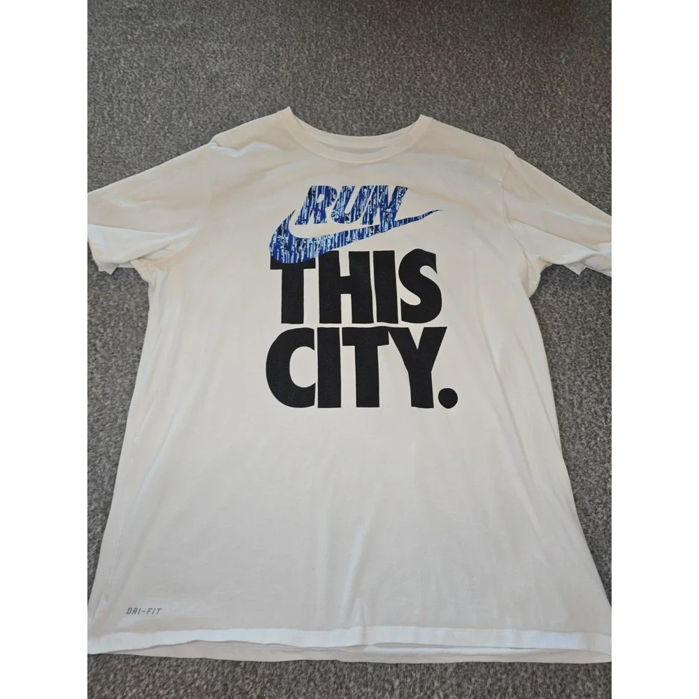 Nike Mens White T-Shirt Run The City Short Sleeve Crew Neck Size XL